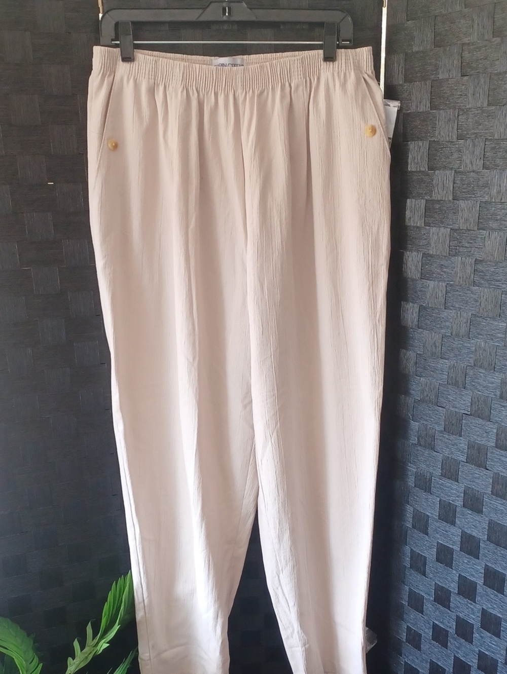 Cabin Creek Cream Elastic-Waist Men's Pants